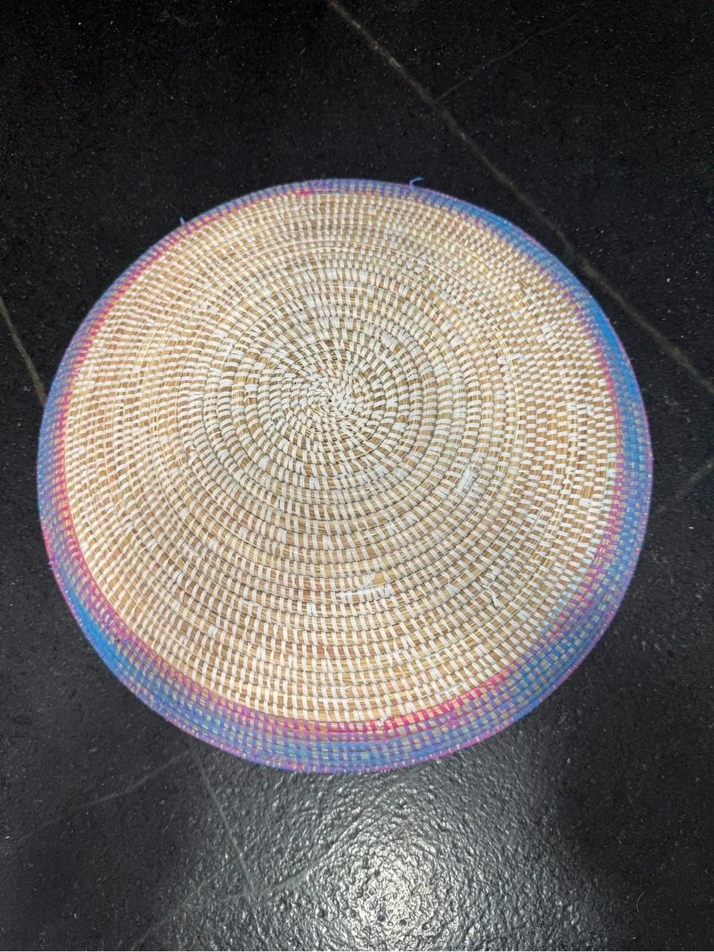 Beautiful large 18.5-inch handwoven  basket, wall hanging